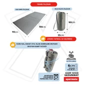 XPERMATE GezginMat Kamp Yatağı Taşıma Çantalı Kamp Matı Fermuarlı Kamp Minderi Çadır Matı Su itici Kumaş 90x190x6cm thumbnail 2