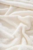 Krem Valencia Sherpa Çift Kişilik Peluş Battaniye - 4