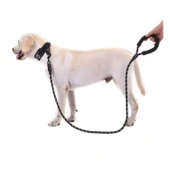 Köpekler İçin Gezdirme Tasması Reflektörlü 130 cm Halat Orta ve Büyük Boy Köpekler İçin Siyah - 2