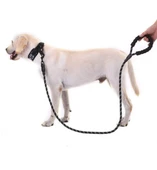 Köpekler İçin Gezdirme Tasması Reflektörlü 130 cm Halat Orta ve Büyük Boy Köpekler İçin Siyah - 2