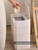 Sensörlü Çöp Kovası Pilli Çöp Kutusu Hareket Algılıyıcı Banyo Mutfak Çöp Atık Kutusu - 2