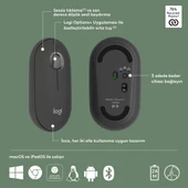 LOGITECH M350S PEBBLE MOUSE 2 SİYAH (910-007015) - 6