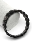 Silver Obsidyen Doğal Taş Bileklik 11 x 15 mm Özel Kesim thumbnail 1