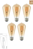 LED E27 ST64 Ampul 6W 2500K (Gün Işığı) Erd-81 - 1