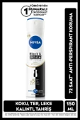 NIVEA Kadın Sprey Deodorant Black&White Invisible İpeksi Pürüzsüz 150ml, 72Saat Anti-perspirant Ter Koruma - 1