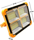 CATA CT-4698 200W Solar güneş enerjili LED projektör Taşınabilir şarjlı USB-C kumandalı lamba ışık - 2