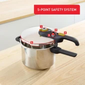 Tefal P25307 Secure 5 Neo Düdüklü Tencere, Paslanmaz Çelik, İndüksiyonlu Tabanlı 6 L (TEŞHİR) - 3