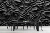 3 Boyutlu Siyah Kabartmalı Duvar Kağıdı Baskı thumbnail 5