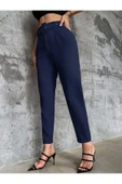 Kadın Dar Paça Klasik Kemerli Yüksek Bel Kumaş Pantolon -k3851 - 9