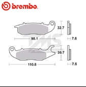 BREMBO HONDA MSX125 (2013-2020) KARBON SERAMİK ÖN FREN BALATASI thumbnail 2