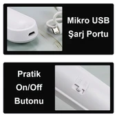 Greentech Usb Şarjlı 3 Renk Işıklı Led Aydınlatma / GT-CL03-3 Adet - 4