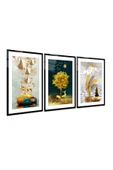 Gold Geyikler Triple Miyrem-Cam Tablo - 2