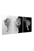 Leopar Ve Aslan Triple Miyrem-Cam Tablo - 2