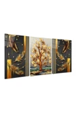 Gül Ağacı Triple Miyrem-Cam Tablo - 2