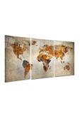 Dünya Haritası Triple Miyrem-Cam Tablo - 2