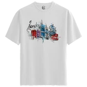 London - %100 Pamuklu Kadın Beyaz Tişört - Premium Quality - 1