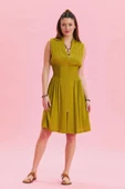 Dik Yaka Fermuar Detaylı Yazlık Elbise thumbnail 6