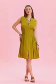 Dik Yaka Fermuar Detaylı Yazlık Elbise thumbnail 2