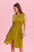 Dik Yaka Fermuar Detaylı Yazlık Elbise thumbnail 1
