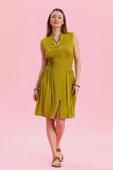 Dik Yaka Fermuar Detaylı Yazlık Elbise thumbnail 5