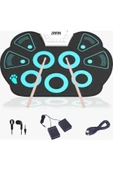 JWIN Jd-201 9 Pedli Dijital Davul Seti - Mavi thumbnail 1