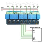 8 Kanal DC 12V Röle Modül  AC 250V DC 30V 10A Optokuplör İzolasyonlu Girişler Elektronik Anahtar Termostat Resiztans Motor Lamba Makine - 7