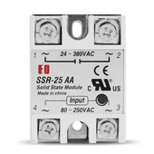 SSR-25AA SSR Röle Ac Çıkış Ac Tetik  25A Ac 24-380V Tek Fazlı Solid State Röle Elektronik Anahtar Termostat Resiztans Motor Lamba Makine thumbnail 4