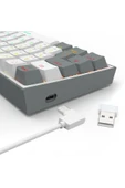 Redragon K616 Fizz PRO RGB Red Switch 2.4GHz Kablosuz Türkçe Mekanik Oyuncu Klavyesi Beyaz, Gri - 7
