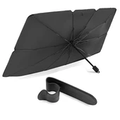 Oto Güneşlik ve Şemsiye Tutucu Seti – Katlanabilir Ön Cam Güneşliği 140x75 cm ve Araç İçi Organizer Askı - 1