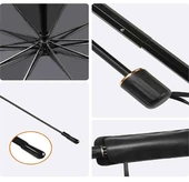 Oto Güneşlik ve Şemsiye Tutucu Seti – Katlanabilir Ön Cam Güneşliği 140x75 cm ve Araç İçi Organizer Askı - 6