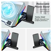 Alfalink S601 Yükseklik Ayarlı Rgb Işıklı Notebook Soğutucu Stand 17''inç Uyumlu - 3