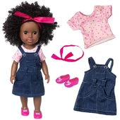 Ecore Fun Afrika Kız Bebek Ve Oyuncak Bebek Elbise Seti - 1