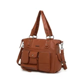 Yıkama Deri Omuz Askılı Kadın Çantası 21K Barcelona 1926 thumbnail 4