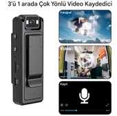 QASUL  Cep Klipsli Mini Kamera 1080 P Taşınabilir Dijital Video Kaydedici Bodycam 180° Lens - 3
