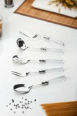 5 Parça Platin Servis Seti & Servis Sunum Seti Şeffaf ( Kepçe / Kevgir / Sıpatula / Çatal / Kaşık ) - 3
