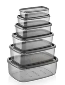 6'lı Set Erzak Saklama Kabı Seti BPA Free Erzak Kabı Bakliyat Saklama Kapları Buzdolabı Kabı - 2
