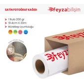 Feyza Bilişim Microporous (Glossy) Parlak Fotoğraf Kağıdı Waterprof 200gr 91.4cm x30mt (1 Rulo) - 1