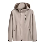 Cbtx Büyük Beden Düz Renk Outdoor Kapüşonlu Erkek Outdoor Mont 001 - 1