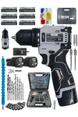 DAFLONG PRO ÖZEL SERİ 84 PARÇA KÖMÜRSÜZ GÜÇLENDİRİLMİŞ MOTOR ŞARJLI ARMUT BATARYA MATKAP - 1