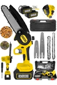 DAFLONG 10 PİLLİ KÖMÜRSÜZ  OTOMATİK YAĞLAMALI E-TECH DAL BUDAMA MAKİNASI 2 ZİNCİR 2 PALA - 1