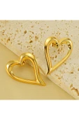 Gold Küçük Kalp Minimal Küpe - 5