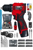 DAFLONG PRO ÖZEL SERI 84 PARÇA KÖMÜRSÜZ GÜÇLENDİRİLMİŞ MOTOR ŞARJLI ARMUT BATARYA MATKAP-KRMZ - 2