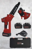 DAFLONG KÖMÜRSÜZ YENİ NESİL 8 INCH OTO YAĞLAMALI DİJİTAL GÖSTERGELİ 10 PİL DAL BUDAMA MAKİNASI-RED - 1