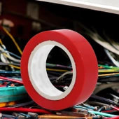 Elektrikçi Bandı Kırmızı İzole Elektirik Bant Elektrik Bandı Pvc 9 Metre thumbnail 3