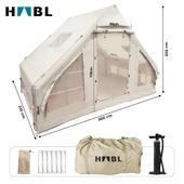 HABL 6 Kişilik 6.3m2 Su,Rüzgar ve Kar Geçirmez 420D Oxford Kumaşlı 4 Mevsim Şişme Çadır 300cm(U) 210cm(G) 200cm(Y) - 2