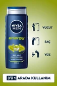 NIVEA MEN Erkek Duş Jeli Energy 500ml, Komple Bakım, Vücut Saç Yüz, Nane Özleri, Ferah Cilt Hissi thumbnail 3