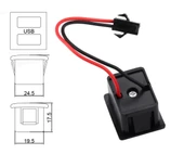 Type-C / Usb A Dişi Soket Kavisli  2 Pin 10cm Kablo Jst Çift Usb 5V 2A Panel Montaj Cep Telefonu Tablet Led Lamba Şarj Adaptör Fan thumbnail 8