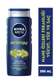 NIVEA MEN Erkek Duş Jeli Energy 500ml, Komple Bakım, Vücut Saç Yüz, Nane Özleri, Ferah Cilt Hissi thumbnail 1