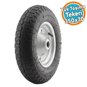 El Arabası Yük Taşıma Tekeri Bilyeli Rulmanlı Havalı Dubleks 350x70 mm Çelik Jant Tekerlek thumbnail 1