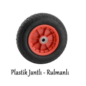 El Arabası Tekeri Plastik Jantlı Yük Taşıma Bilyeli Rulmanlı Havalı Şambrelli 350x70 mm Tekerlek - 4